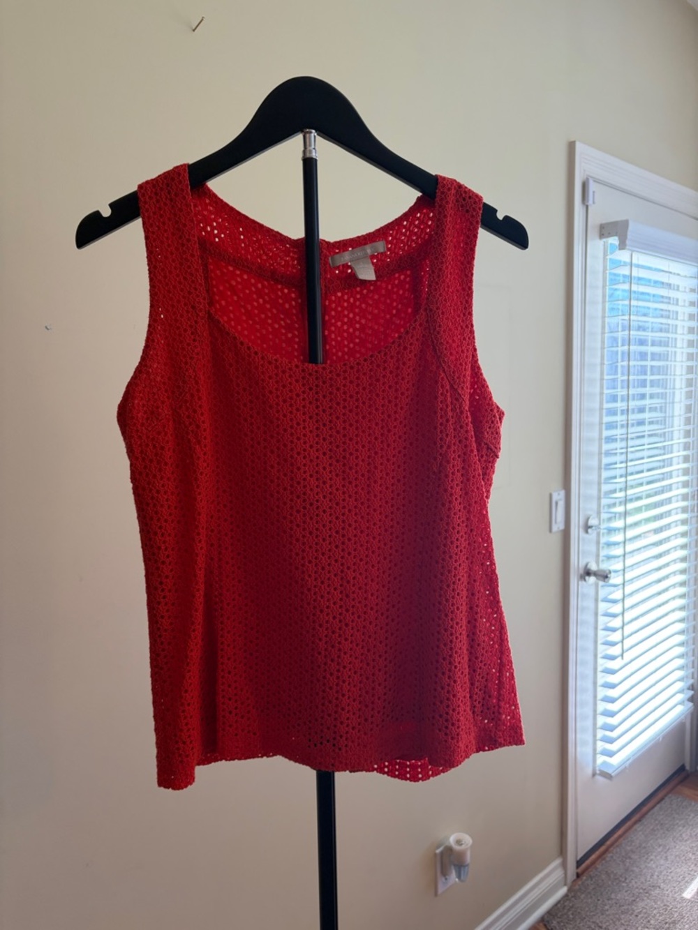 Banana Republic orange/Red Crochet Tank Top
